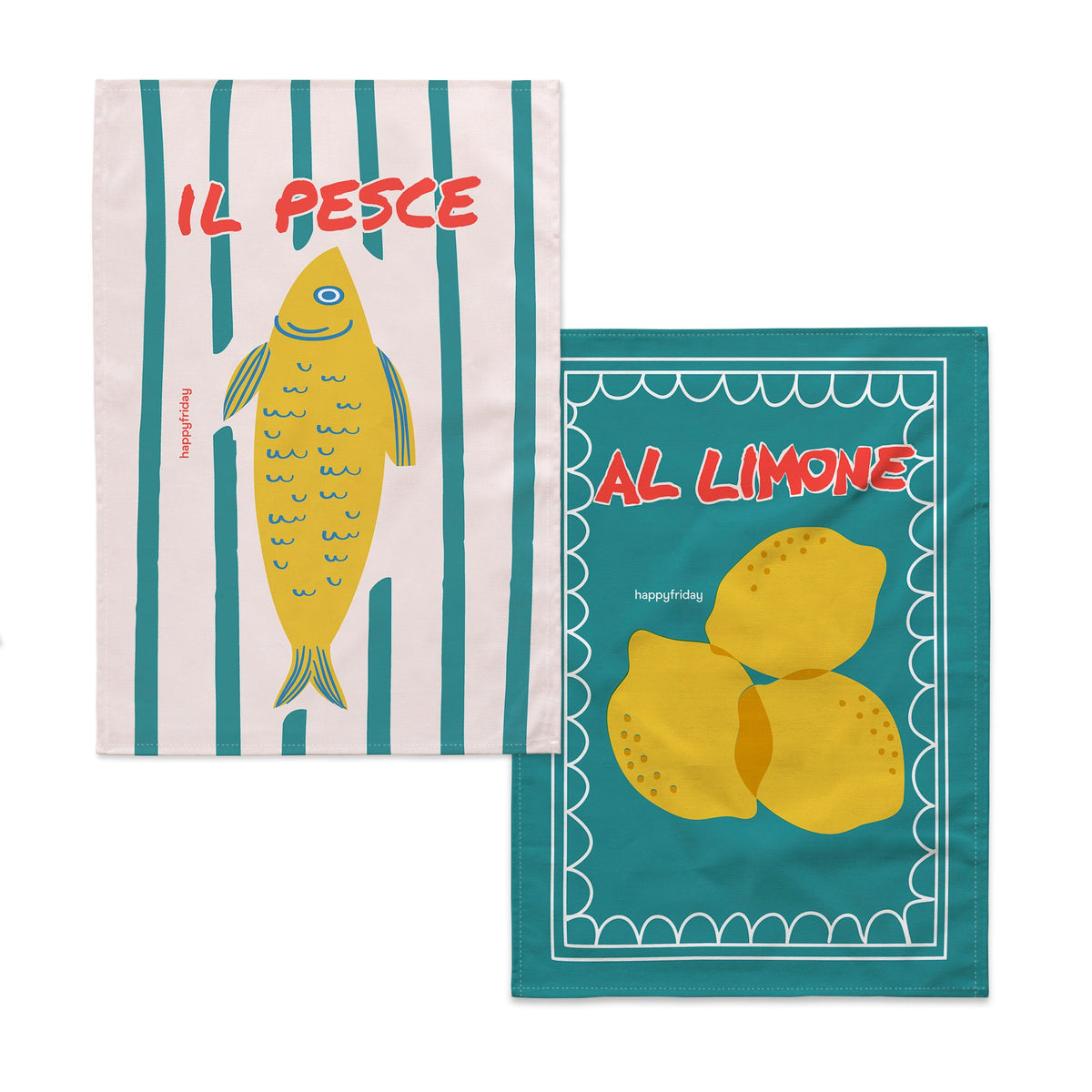 Strofinacci (Set di 2) Lemon Fish - Multicolore