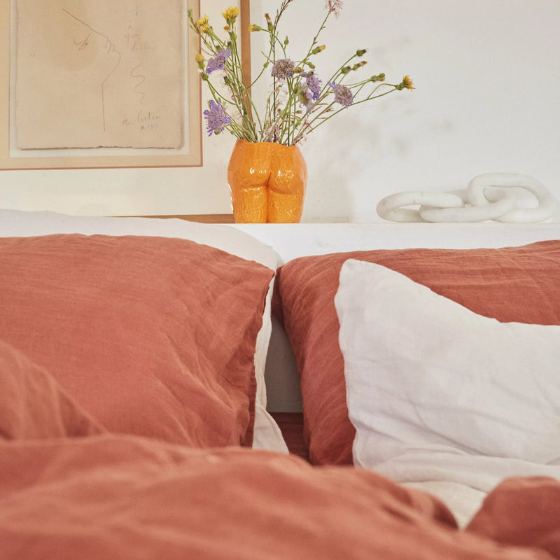 Comforter Cover 100% Linen - Terracotta