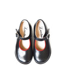 Louise Durable Girls' Shoes with Buckle - Navy Leather with Red Trim - Girls