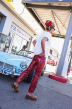 Pantalon BRUNE vinyle rouge