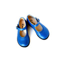 Louise Durable Girls' Shoes with Buckle - Royal Blue Leather - Girls