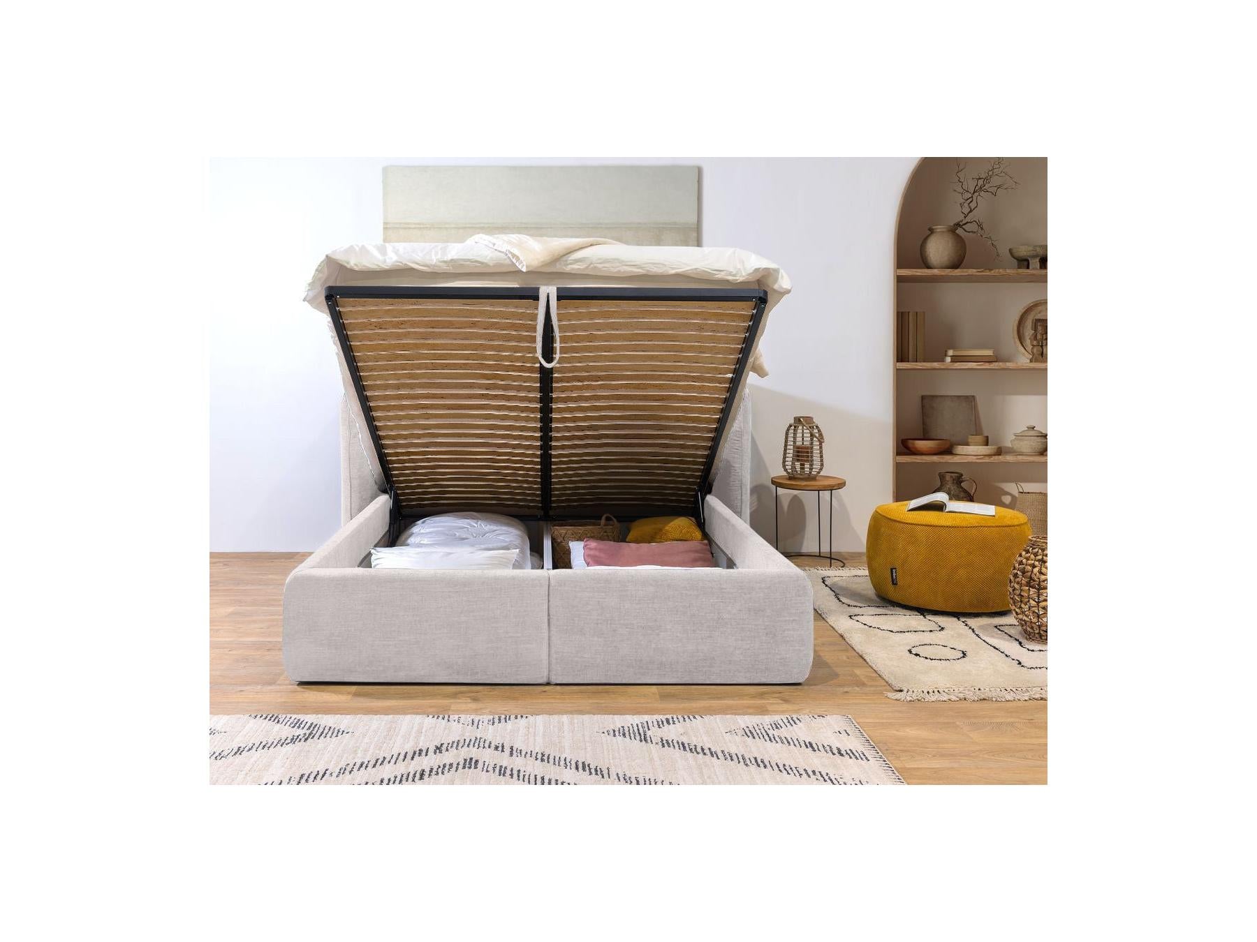 Louise - Ottoman Bed with Padded Headboard