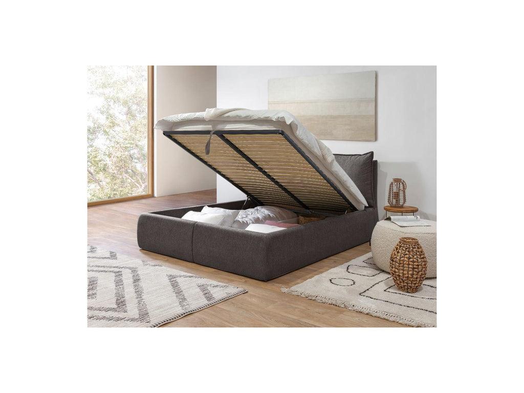 Garance - Cama con arcón con cabecero efecto almohada