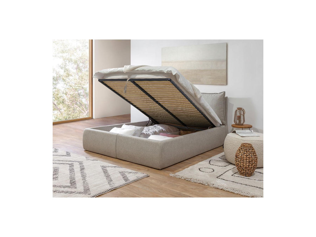 Garance - Cama con arcón con cabecero efecto almohada