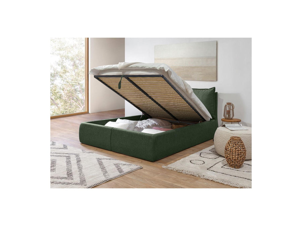 Garance - Cama con arcón con cabecero efecto almohada