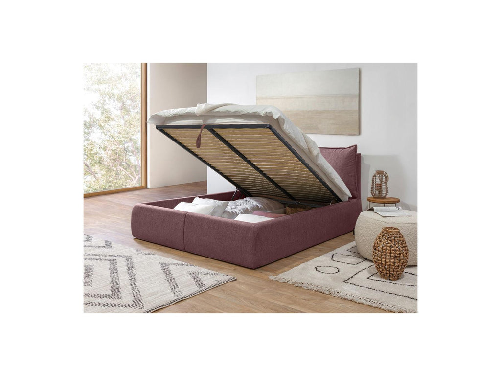 Garance - Cama con arcón con cabecero efecto almohada