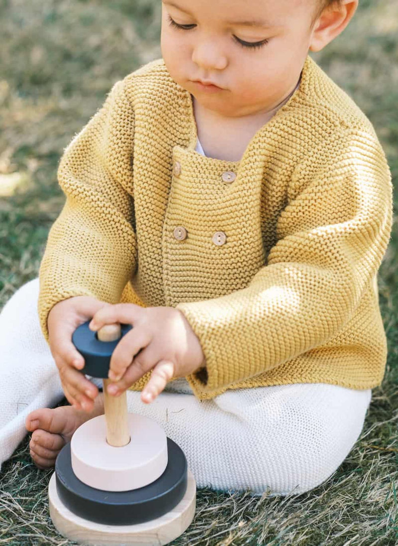 Organic Cotton Cardigan - Mustard