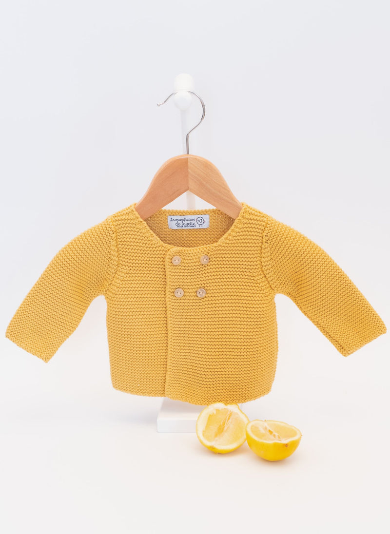 Organic Cotton Cardigan - Mustard