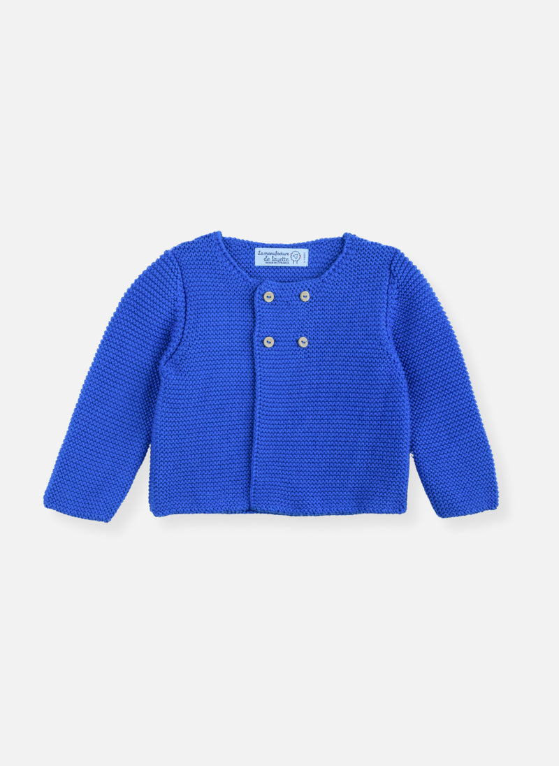 Cardigan En Coton Bio - Bleu Campanule