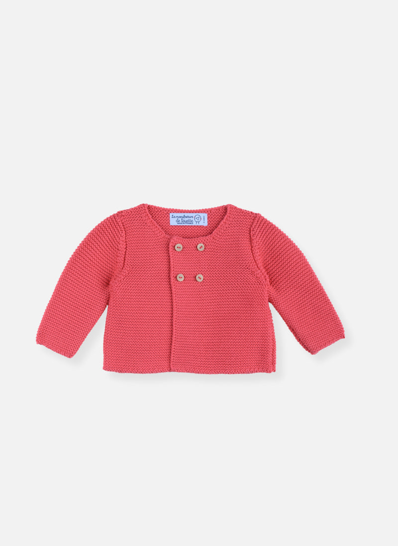 Cardigan En Coton Bio - Corail