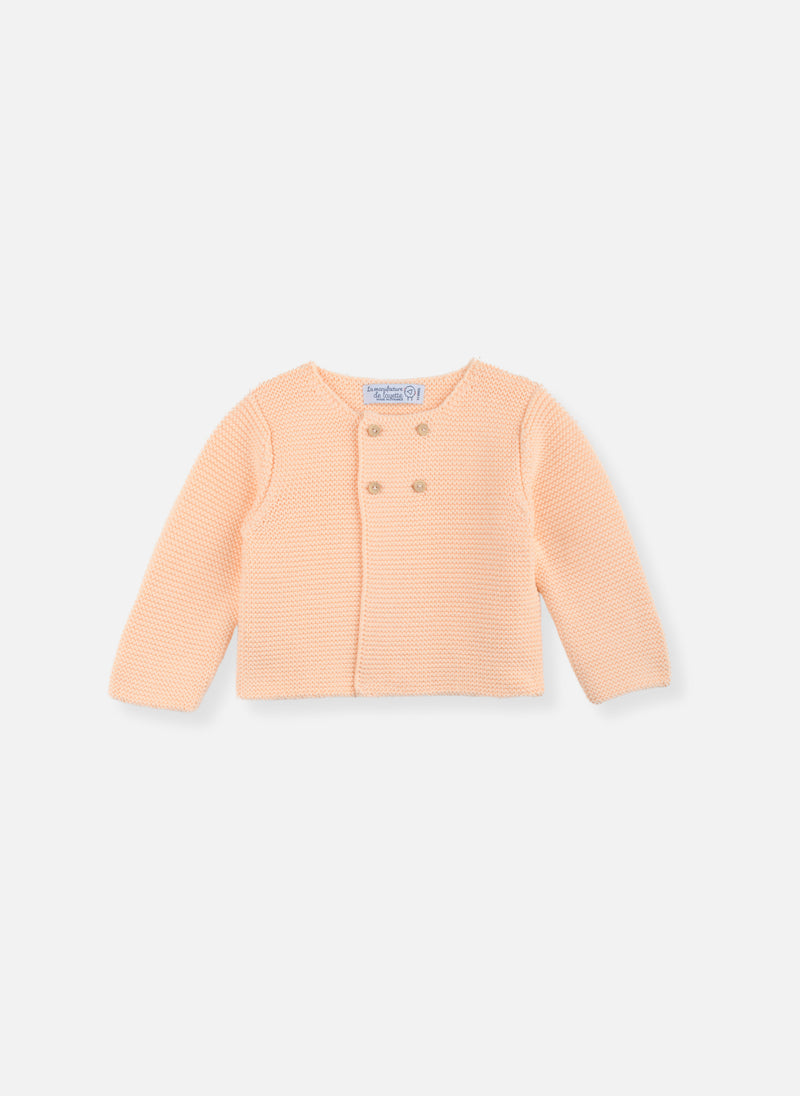 Organic Cotton Cardigan - Salmon