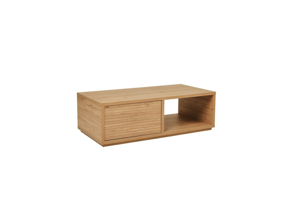 Ferret - Coffee Table with Drawer - Wooden Slat Effect
