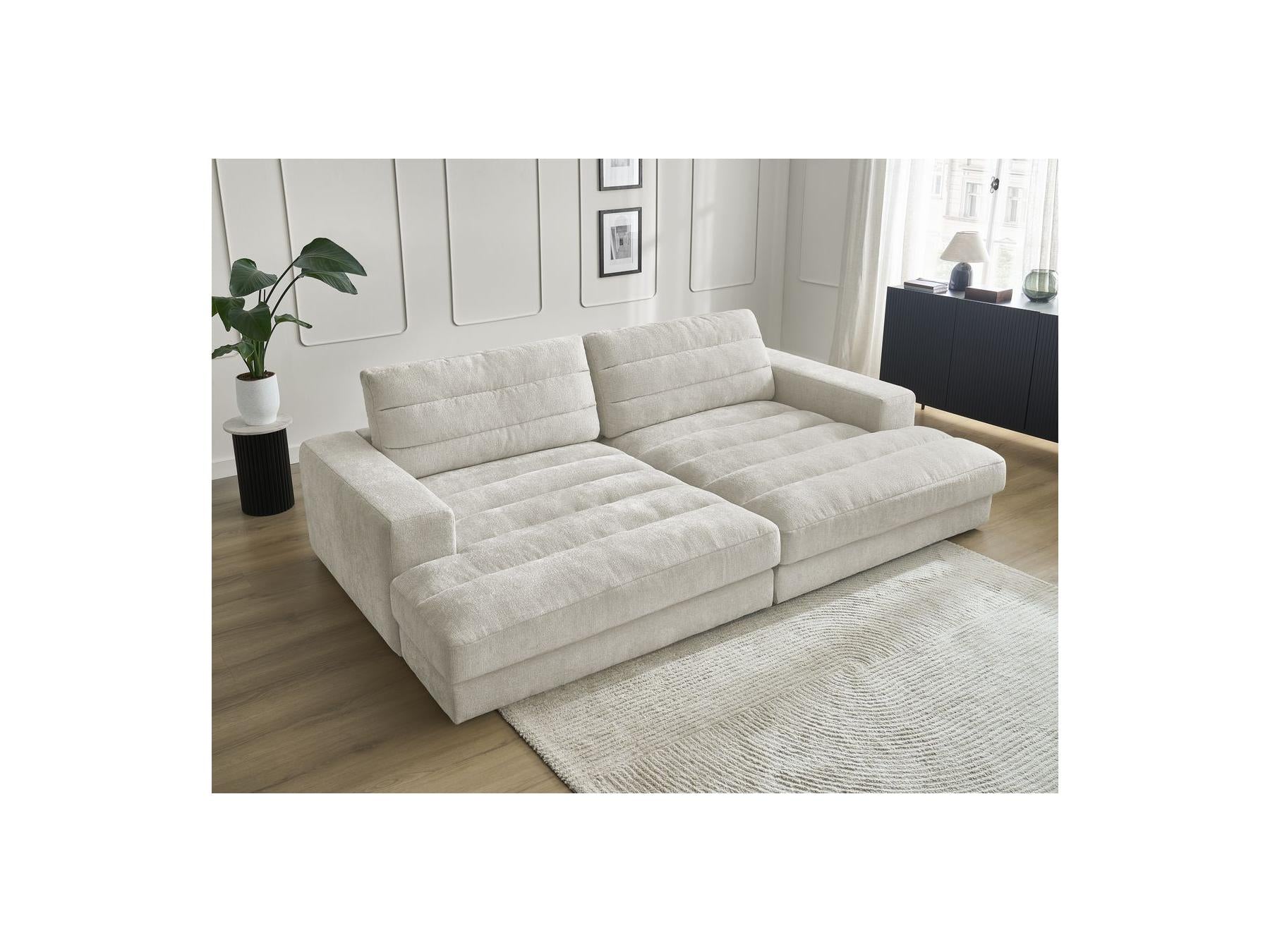 Sierra - Canapé Droit Fixe 4 Places Assise Profonde - Tissu Texturé