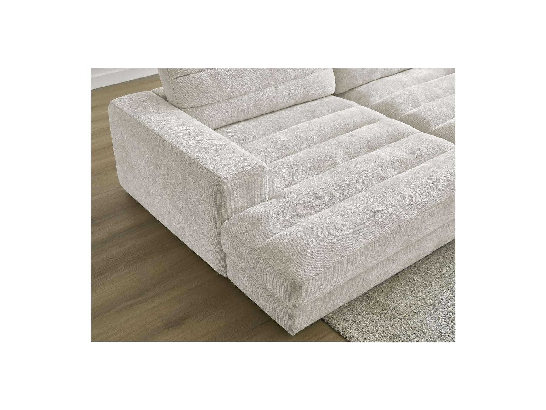 Sierra - Canapé Droit Fixe 4 Places Assise Profonde - Tissu Texturé