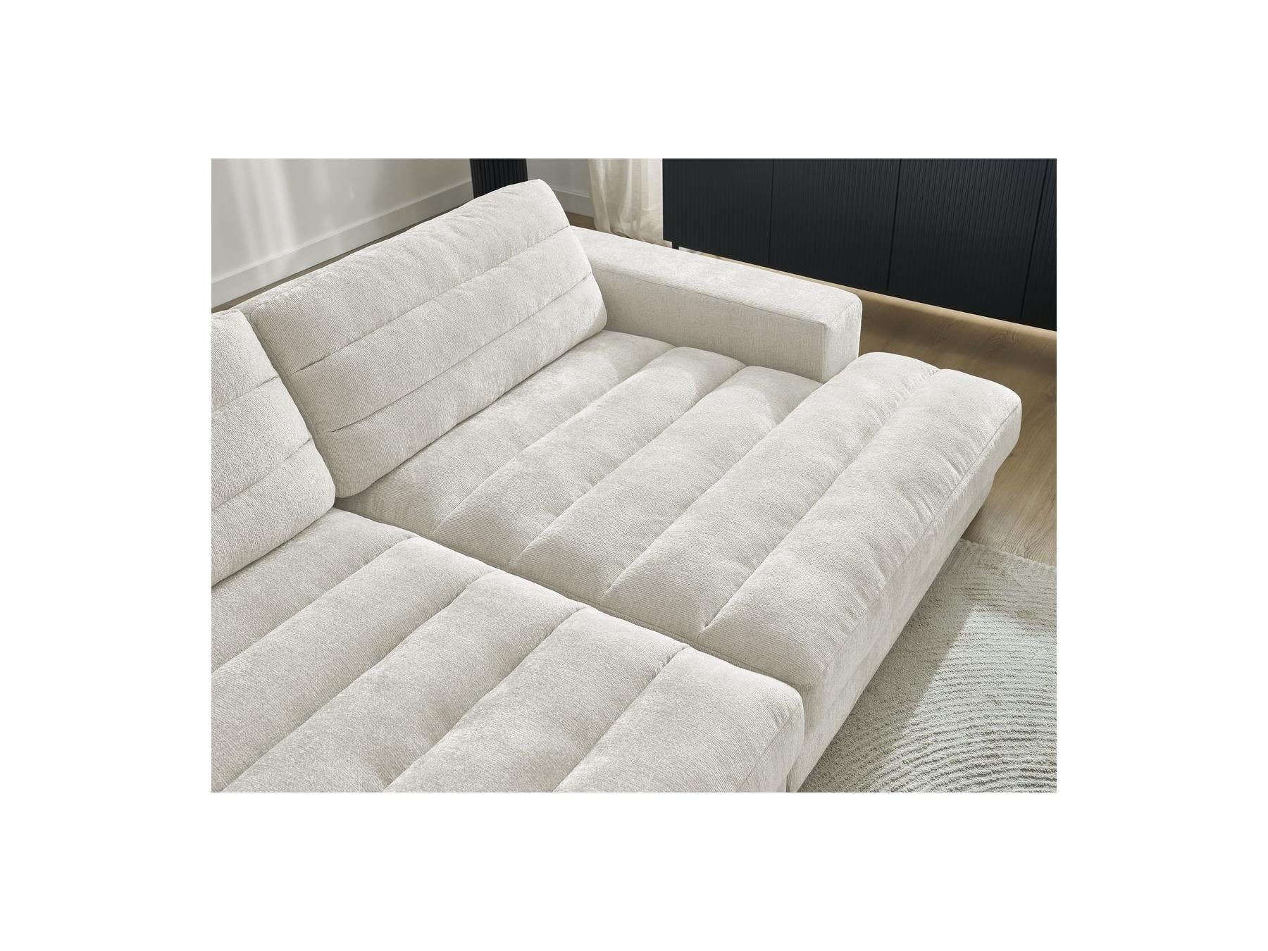Sierra - Canapé Droit Fixe 4 Places Assise Profonde - Tissu Texturé