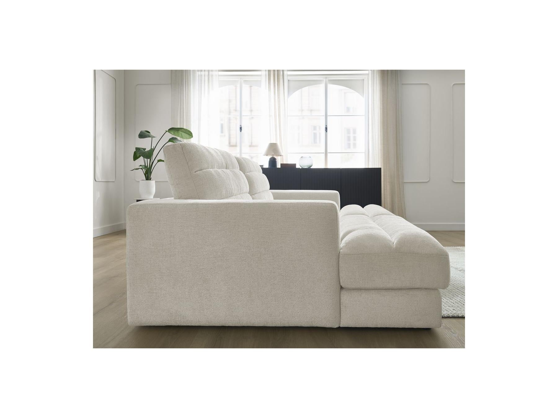 Sierra - Canapé Droit Fixe 4 Places Assise Profonde - Tissu Texturé