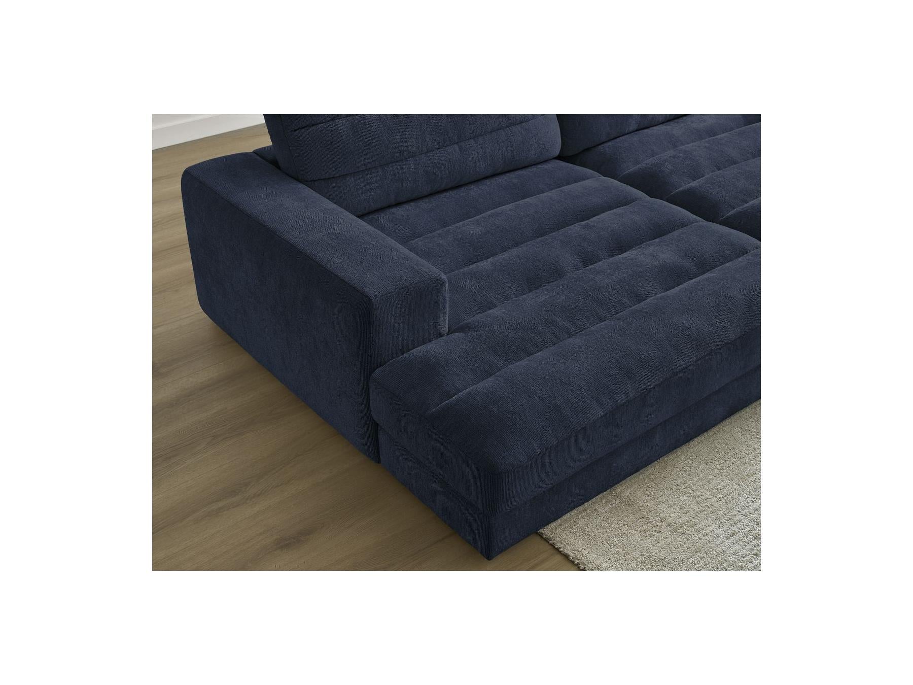 Sierra - Canapé Droit Fixe 4 Places Assise Profonde - Tissu Texturé