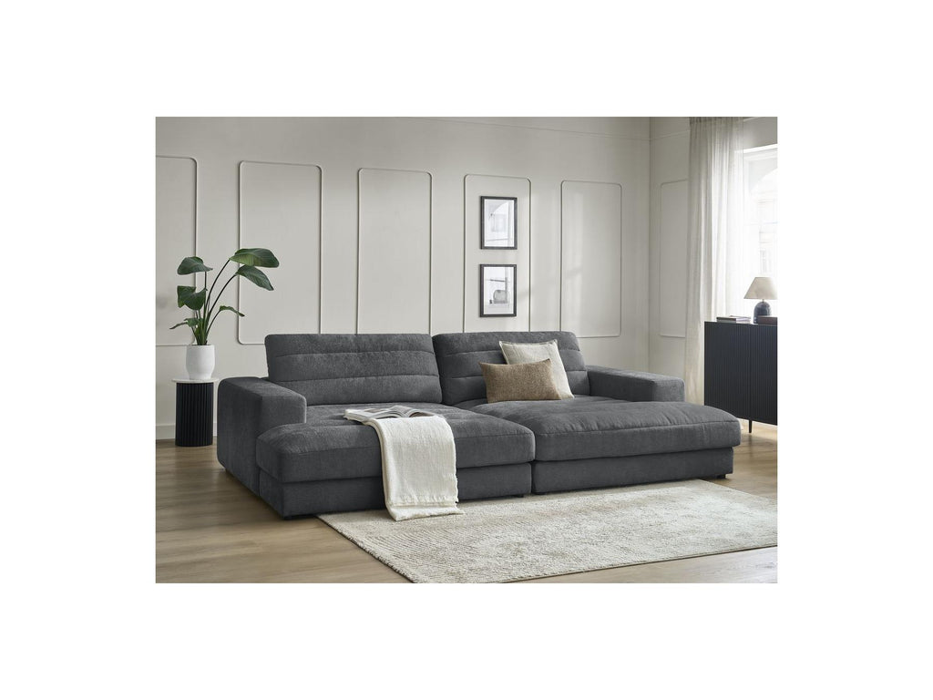 Sierra - Canapé Droit Fixe 4 Places Assise Profonde - Tissu Texturé