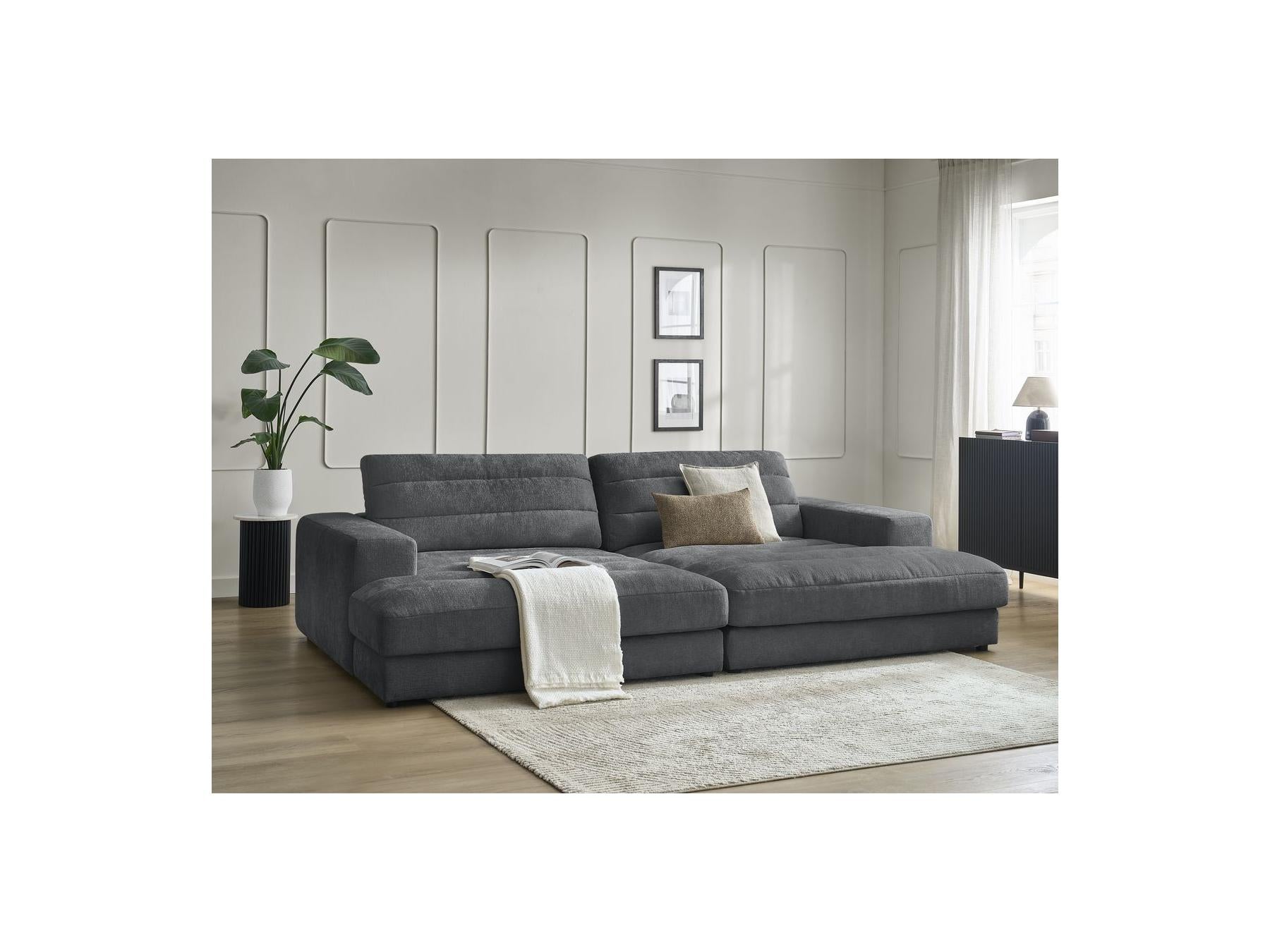 Sierra - Canapé Droit Fixe 4 Places Assise Profonde - Tissu Texturé