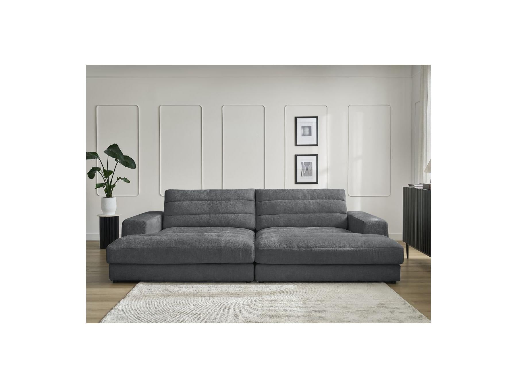 Sierra - Canapé Droit Fixe 4 Places Assise Profonde - Tissu Texturé