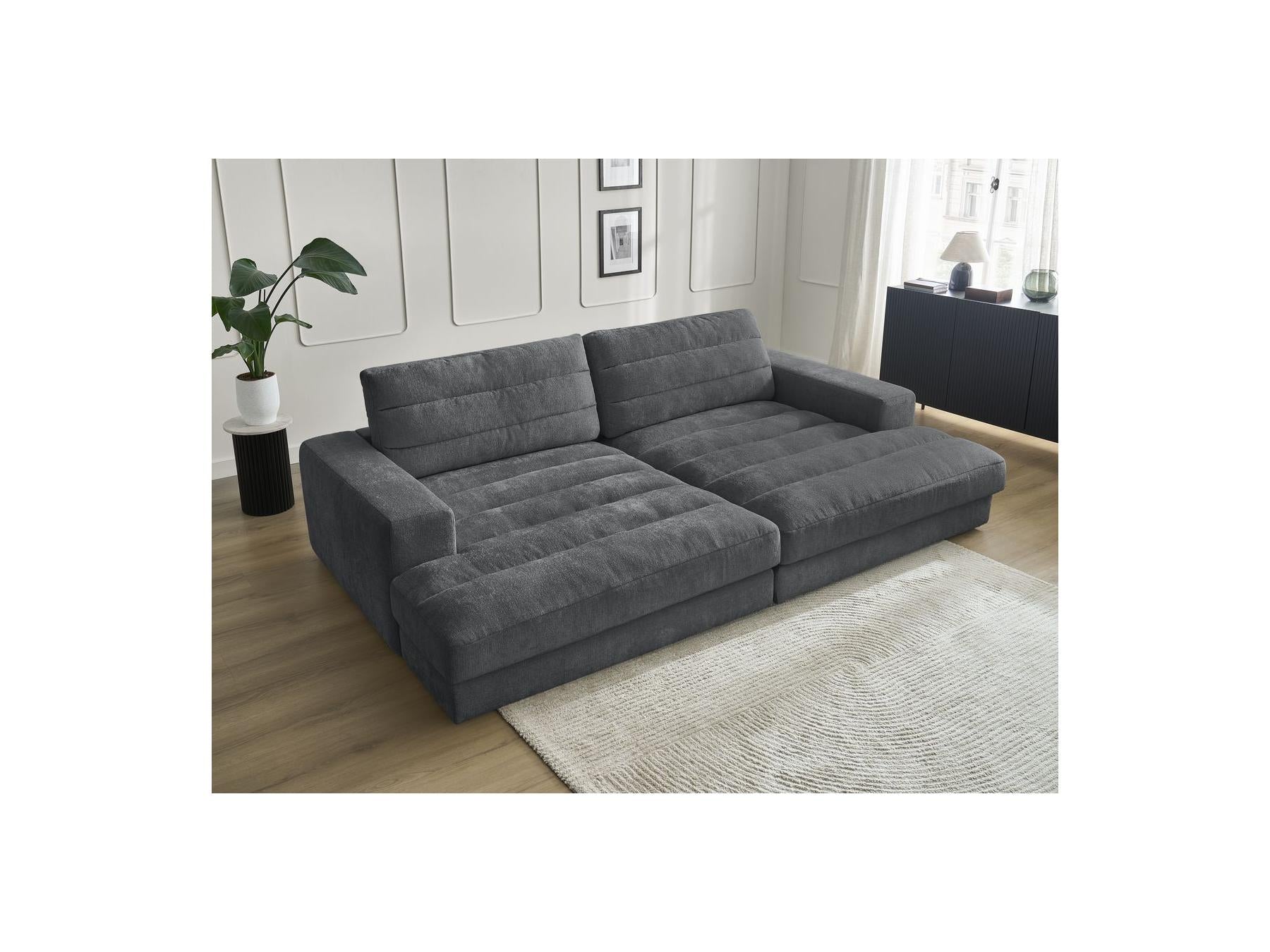 Sierra - Canapé Droit Fixe 4 Places Assise Profonde - Tissu Texturé