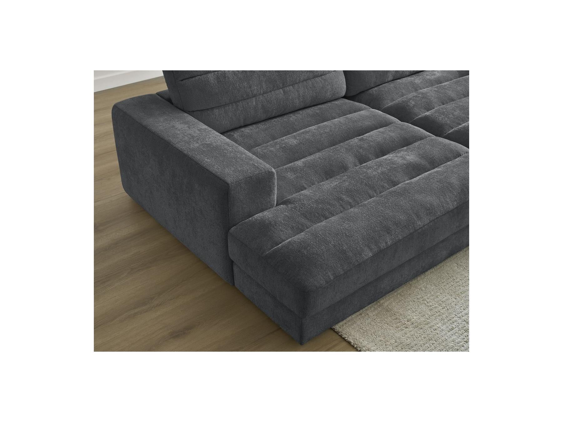 Sierra - Canapé Droit Fixe 4 Places Assise Profonde - Tissu Texturé