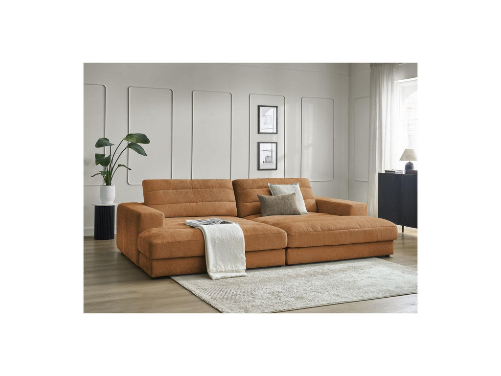 Sierra - Canapé Droit Fixe 4 Places Assise Profonde - Tissu Texturé