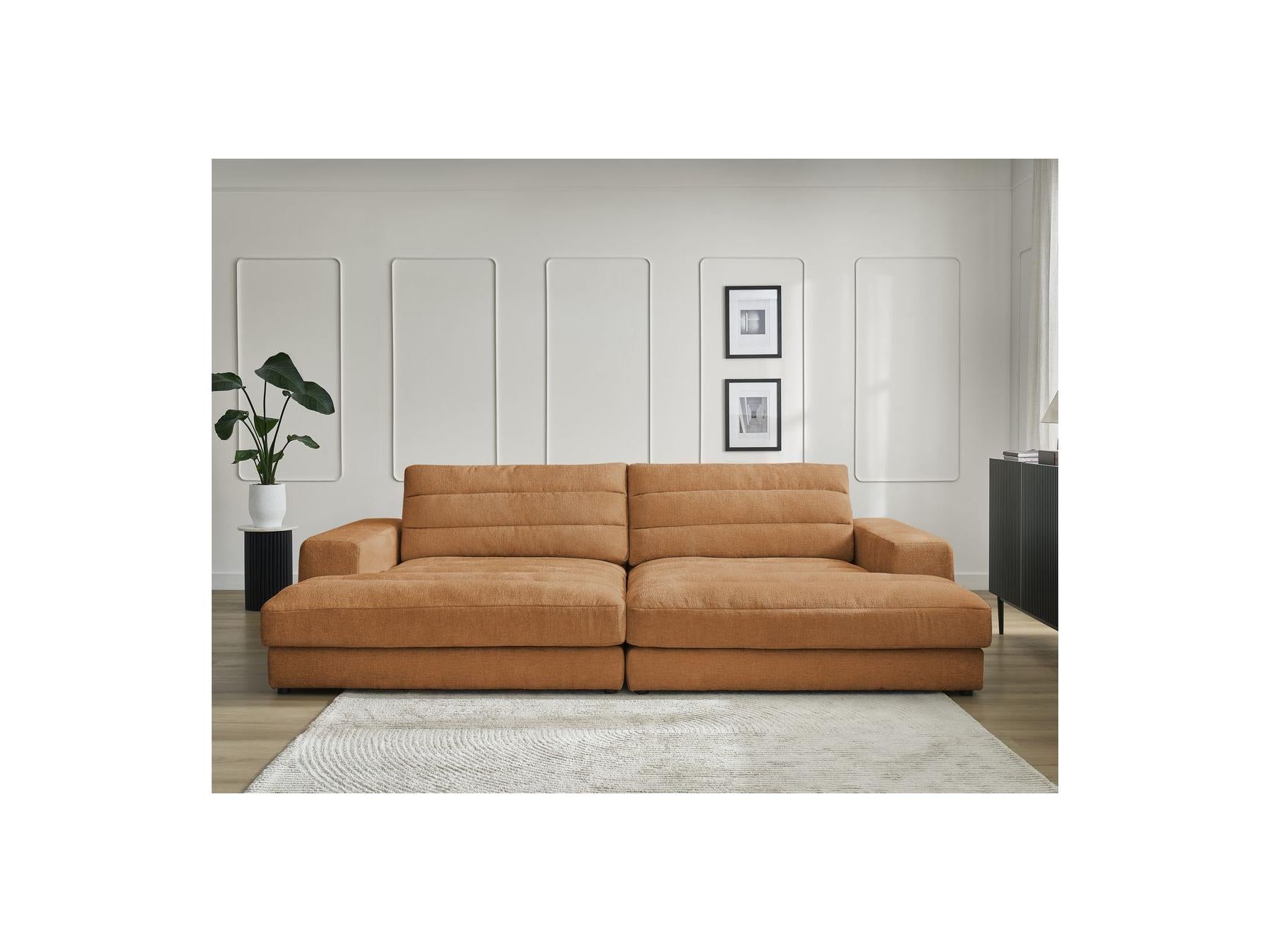 Sierra - Canapé Droit Fixe 4 Places Assise Profonde - Tissu Texturé