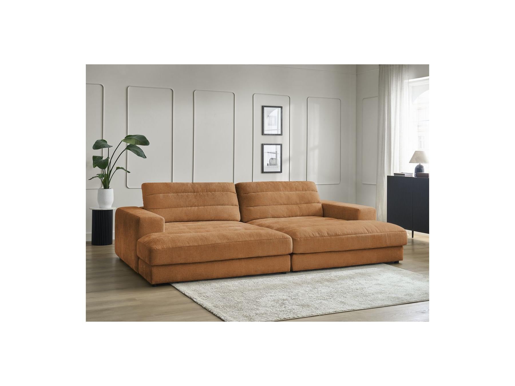 Sierra - Canapé Droit Fixe 4 Places Assise Profonde - Tissu Texturé