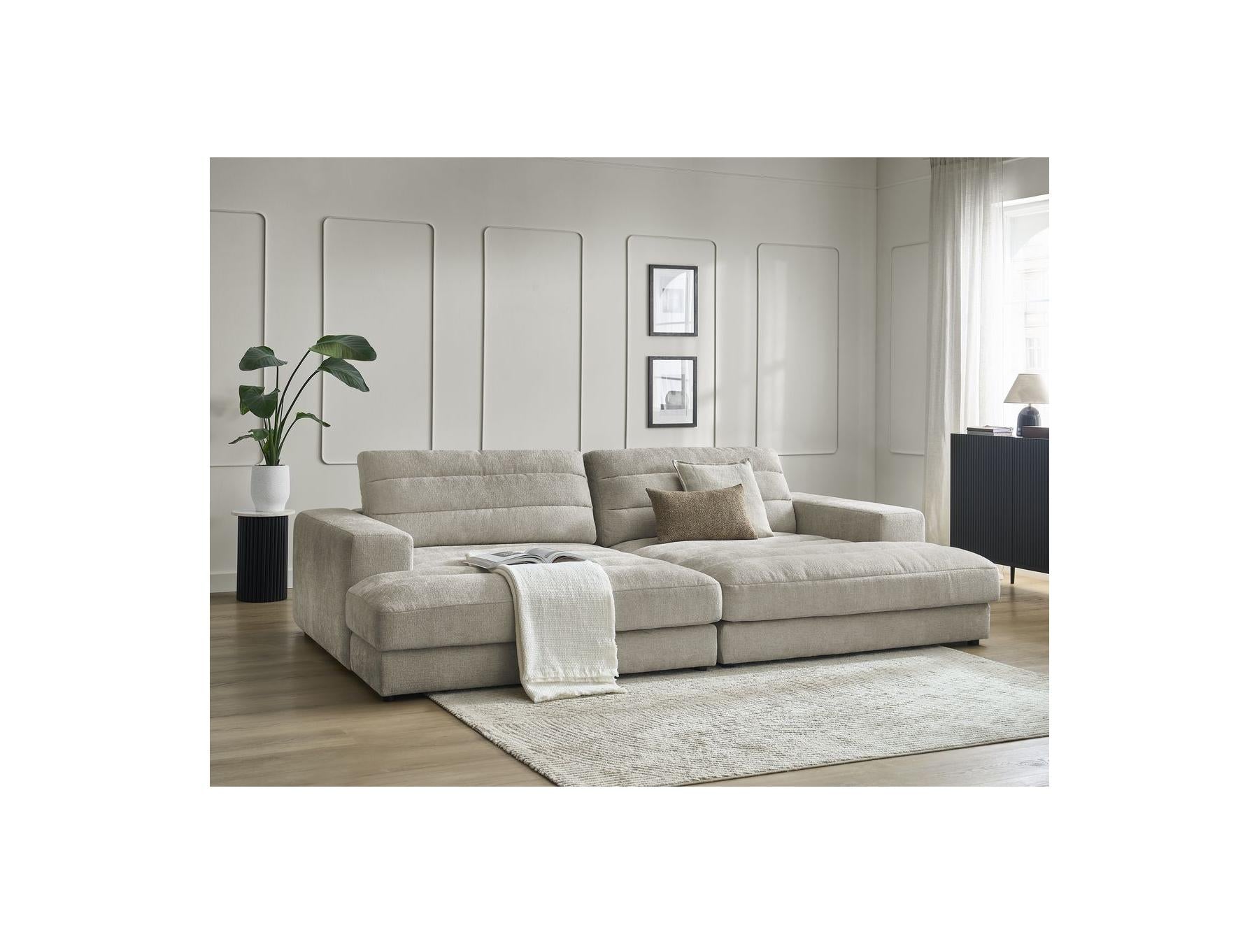 Sierra - Canapé Droit Fixe 4 Places Assise Profonde - Tissu Texturé