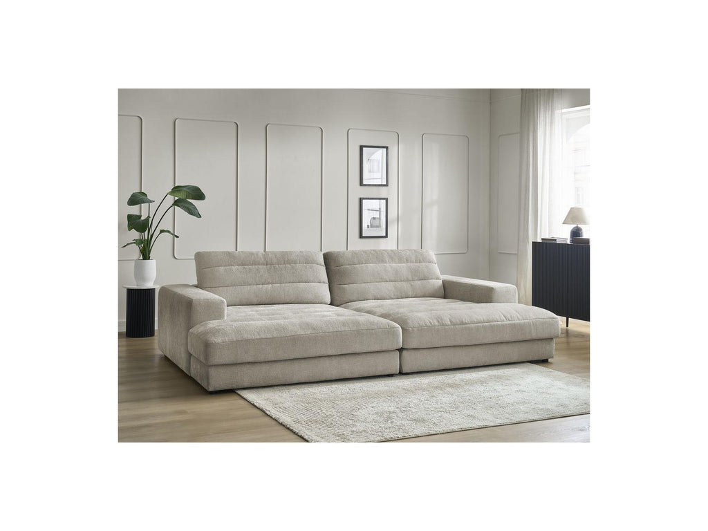 Sierra - Canapé Droit Fixe 4 Places Assise Profonde - Tissu Texturé