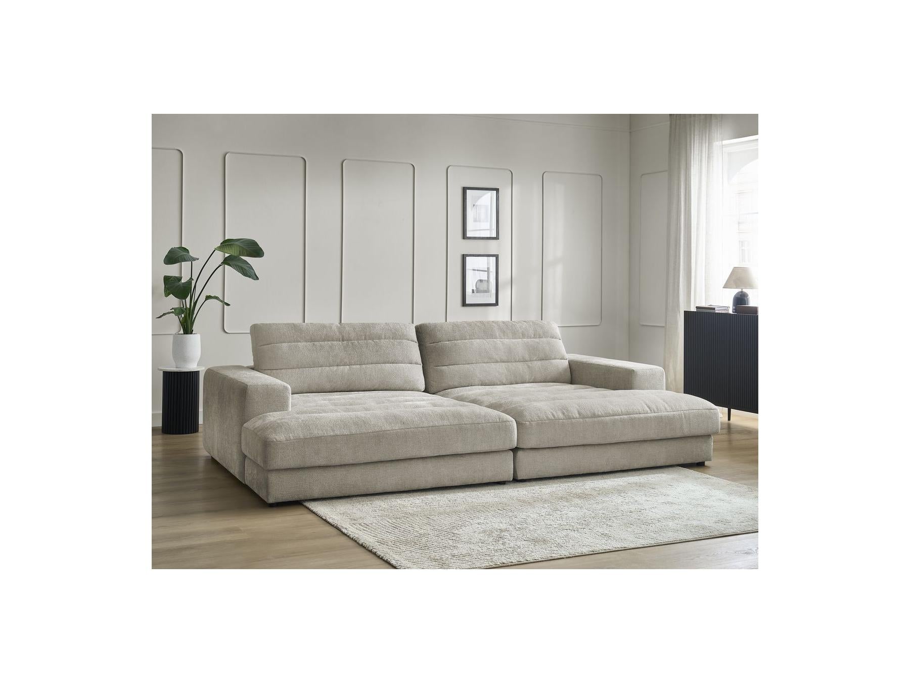 Sierra - Canapé Droit Fixe 4 Places Assise Profonde - Tissu Texturé