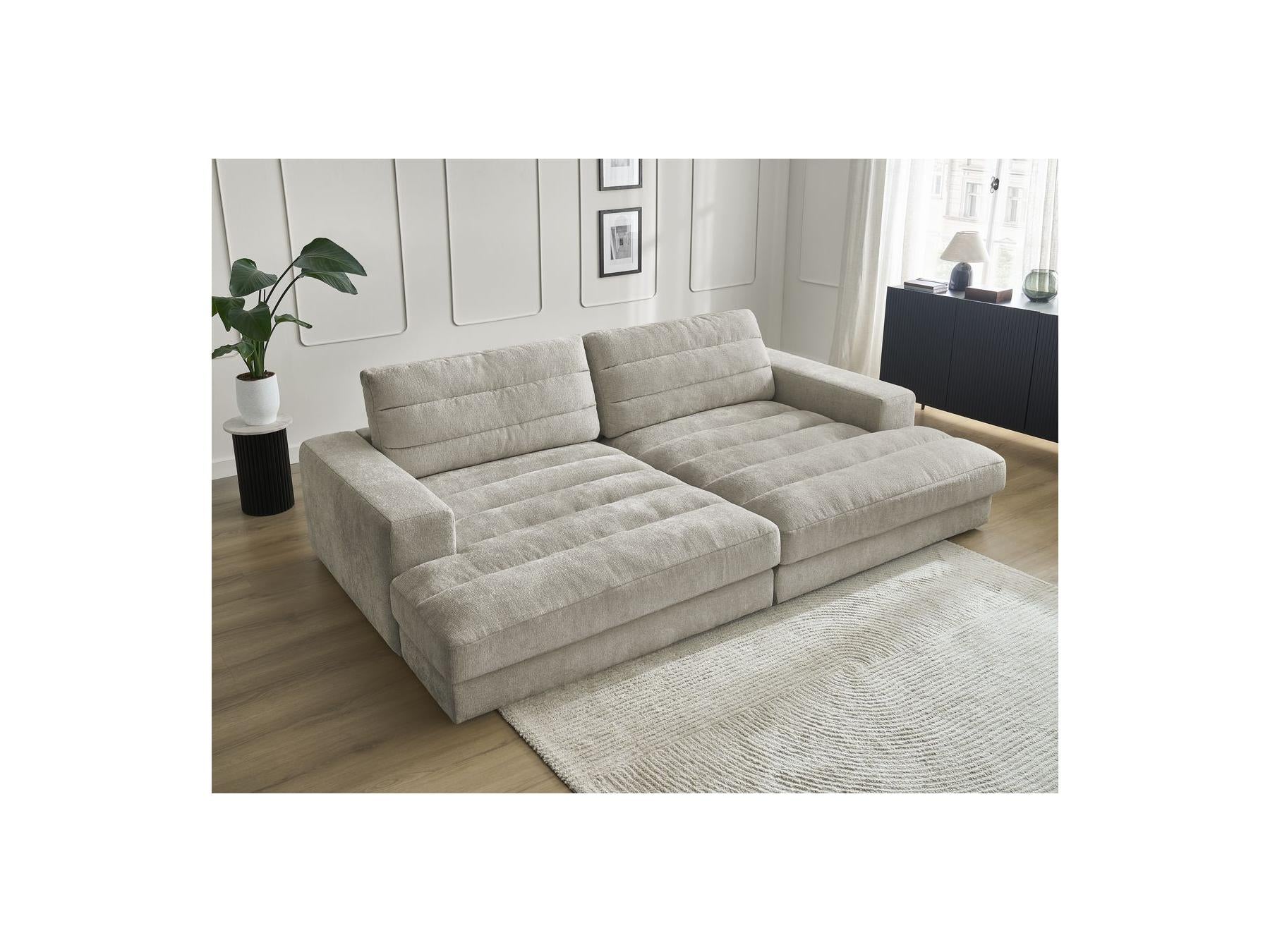 Sierra - Canapé Droit Fixe 4 Places Assise Profonde - Tissu Texturé