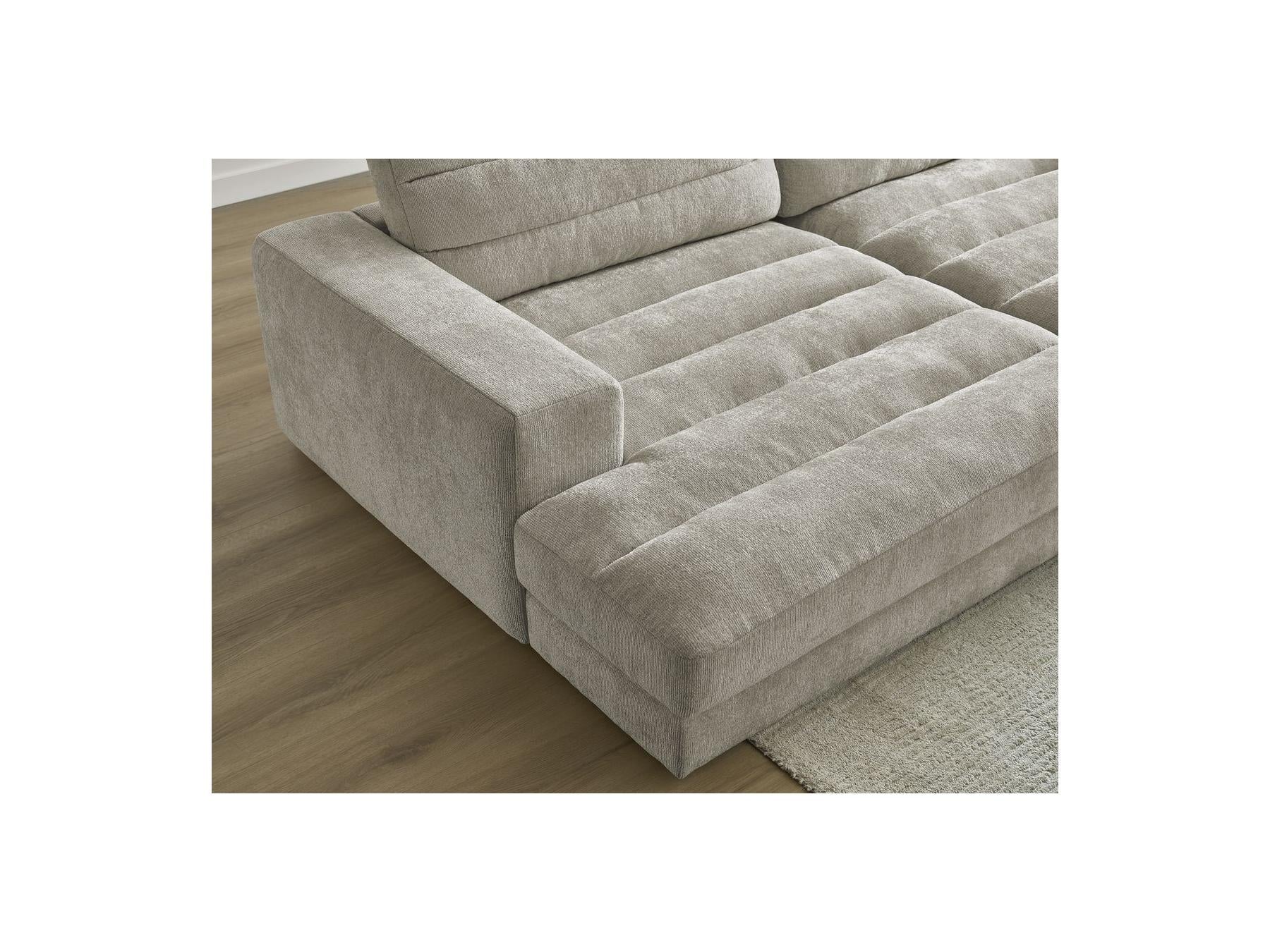 Sierra - Canapé Droit Fixe 4 Places Assise Profonde - Tissu Texturé