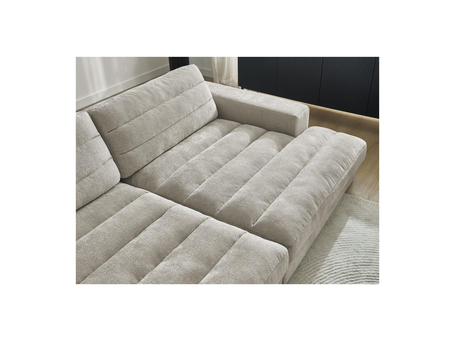 Sierra - Canapé Droit Fixe 4 Places Assise Profonde - Tissu Texturé