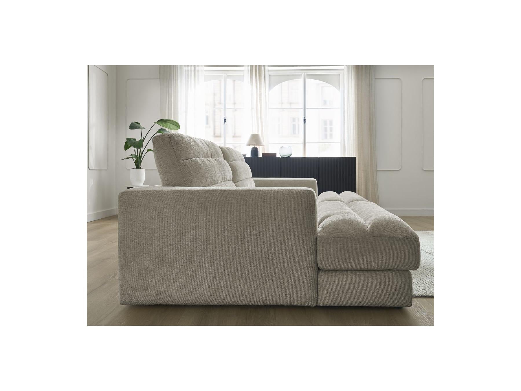 Sierra - Canapé Droit Fixe 4 Places Assise Profonde - Tissu Texturé