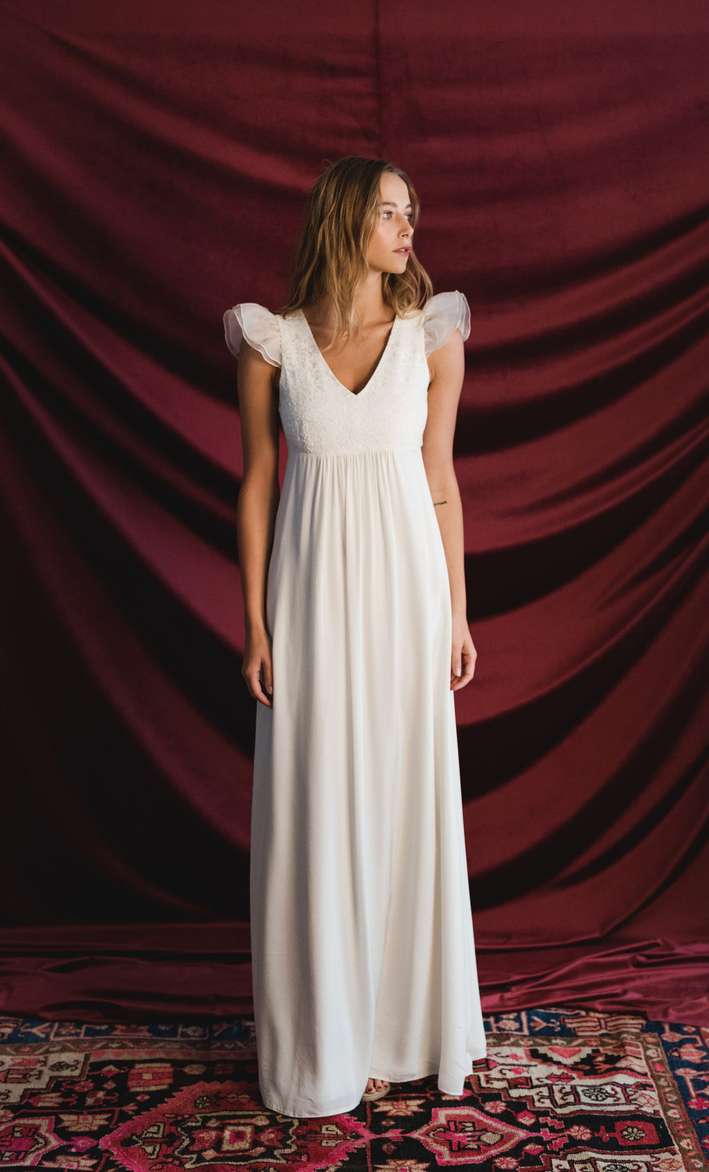 Sublime Long Dress - White Silk