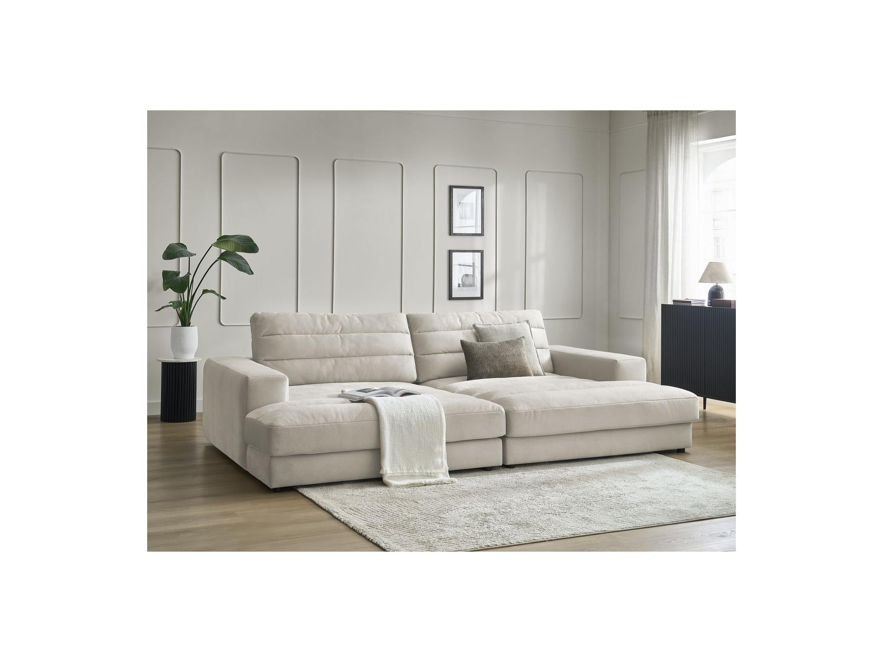 Sierra - Canapé Droit Fixe 4 Places Assise Profonde - Velours