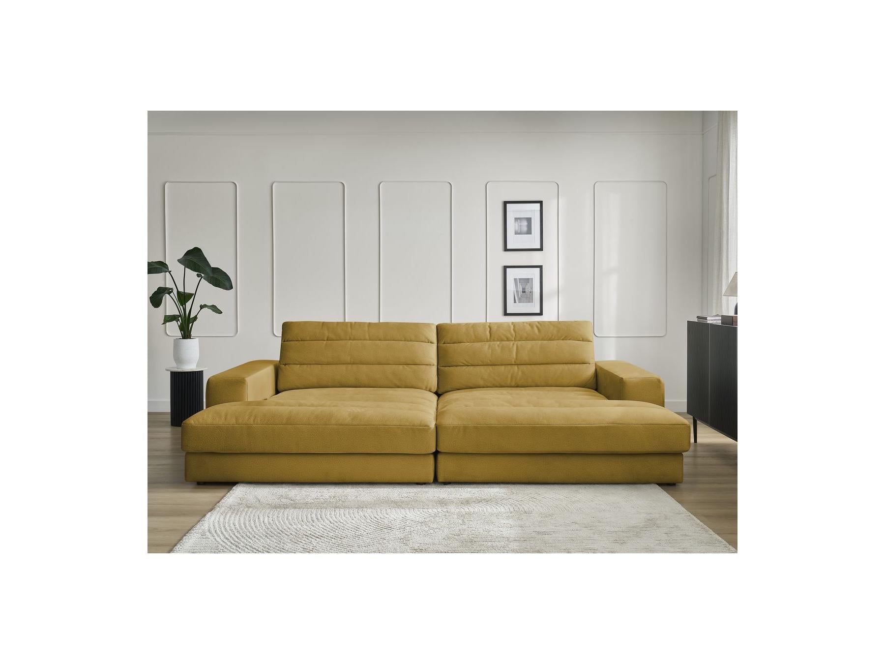 Sierra - Canapé Droit Fixe 4 Places Assise Profonde - Velours