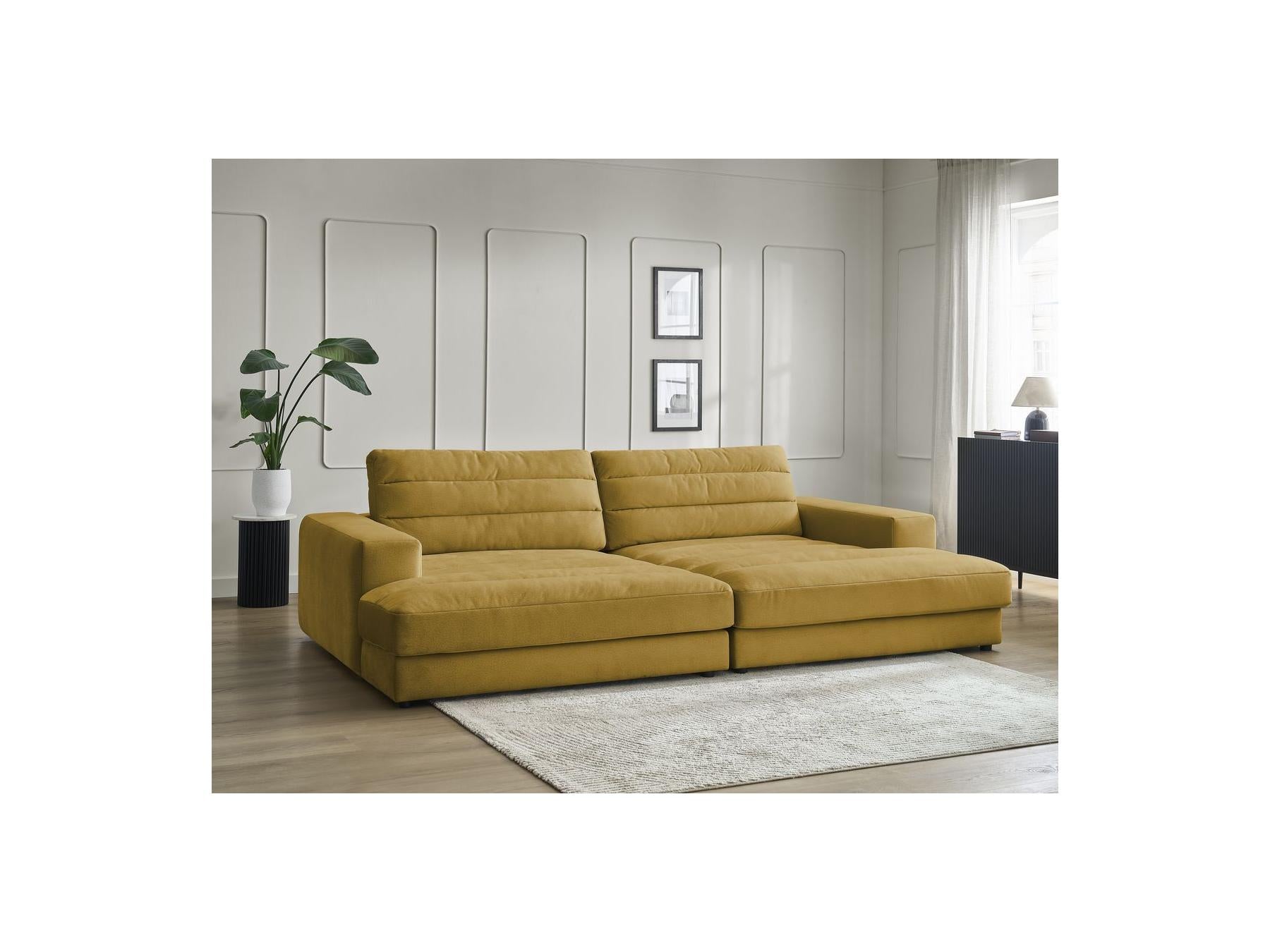 Sierra - Canapé Droit Fixe 4 Places Assise Profonde - Velours