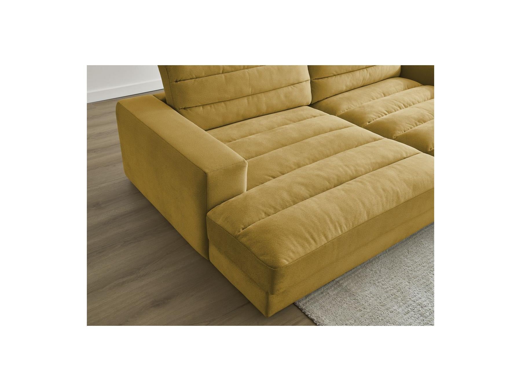 Sierra - Canapé Droit Fixe 4 Places Assise Profonde - Velours