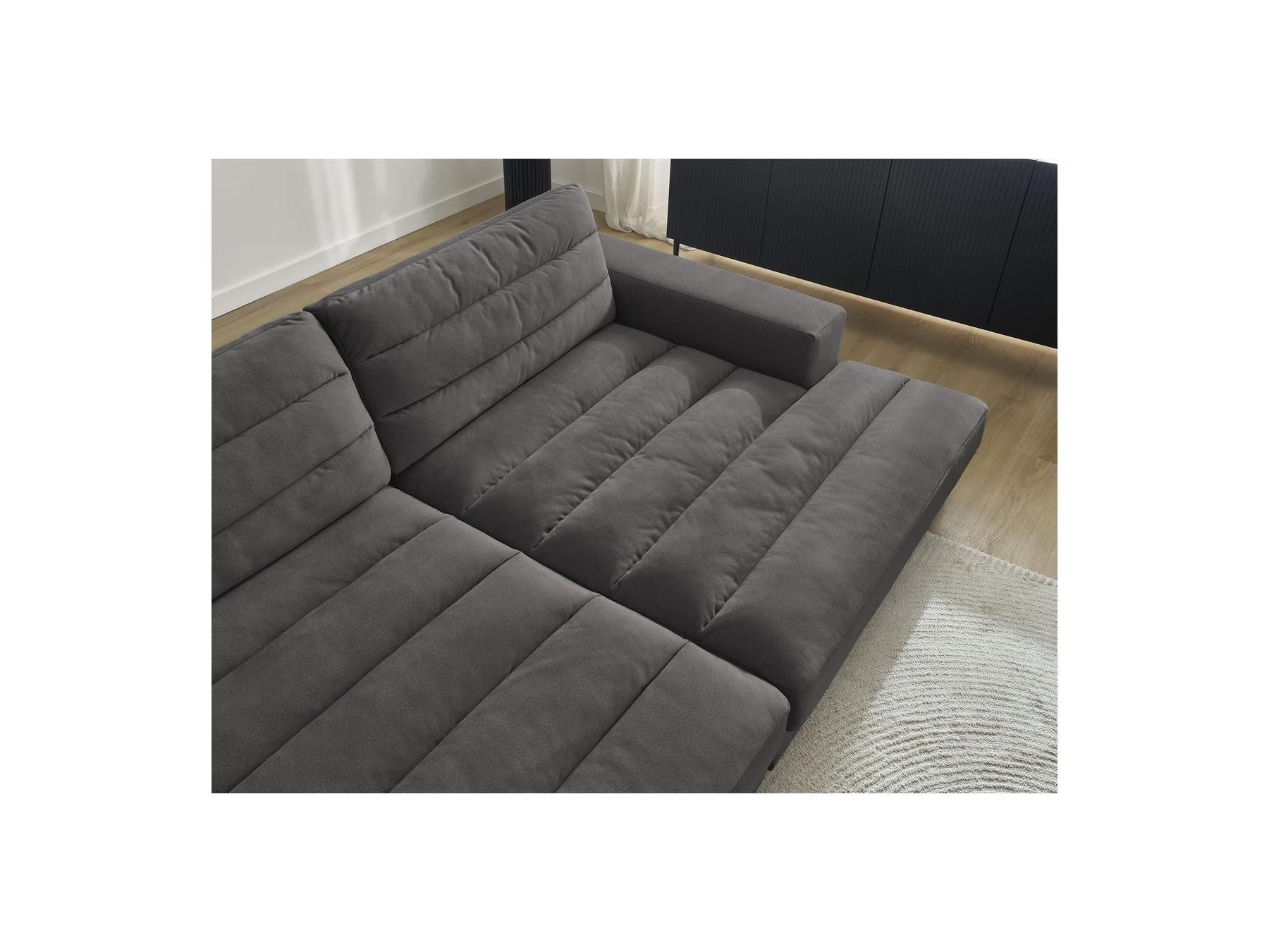 Sierra - Canapé Droit Fixe 4 Places Assise Profonde - Velours