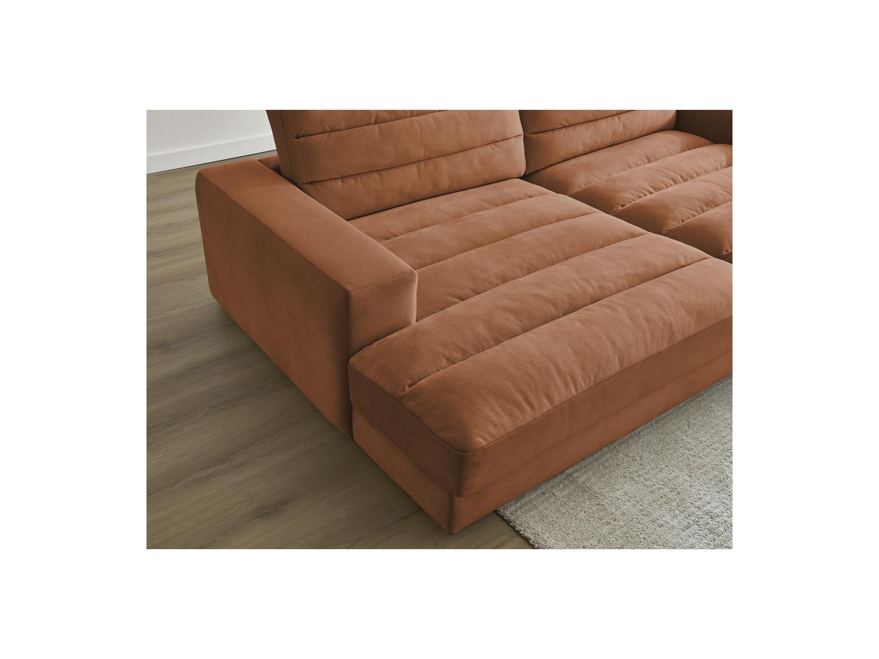 Sierra - Canapé Droit Fixe 4 Places Assise Profonde - Velours