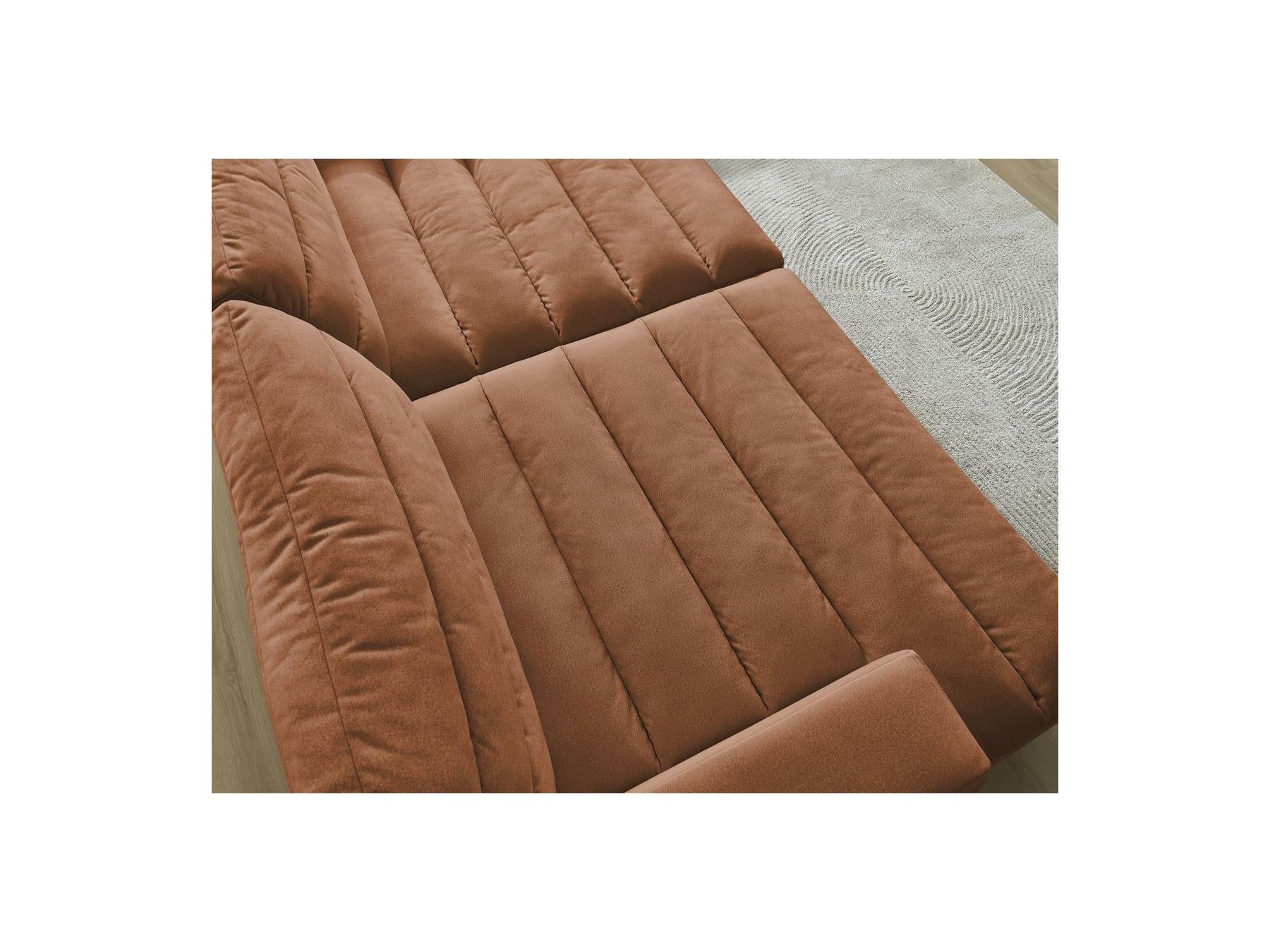 Sierra - Canapé Droit Fixe 4 Places Assise Profonde - Velours