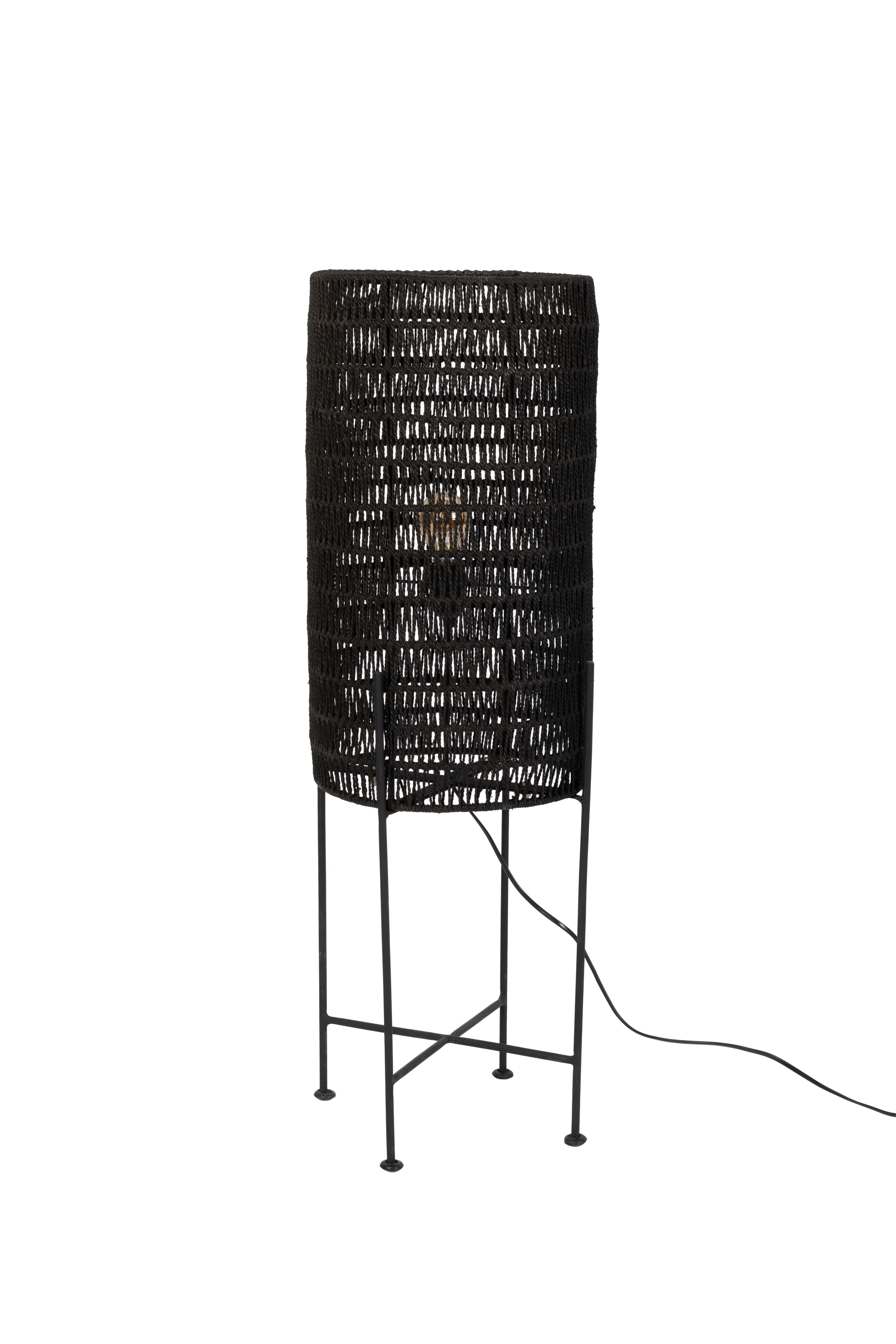 Kari - Floor lamp - Jute - Black