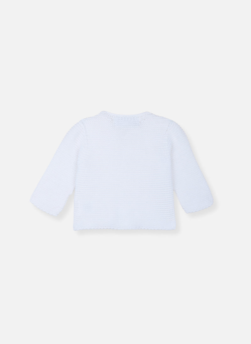 Bralette De Algodón Punto Musgo - Blanco