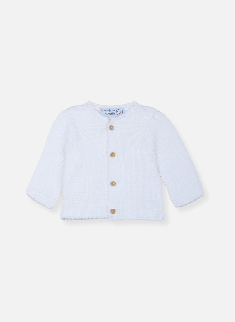 Bralette De Algodón Punto Musgo - Blanco