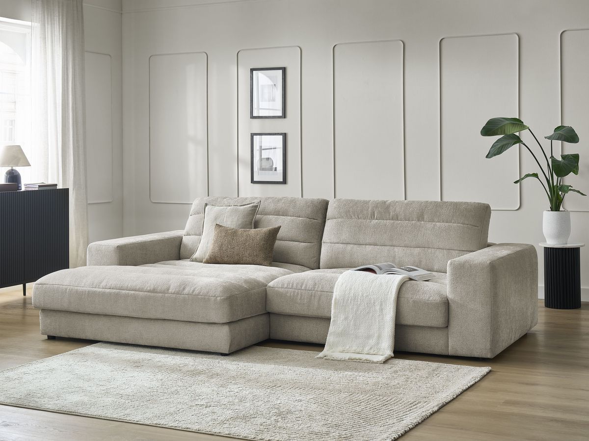 Sierra - Fixed Corner Sofa - Textured Fabric - Left-Hand Corner