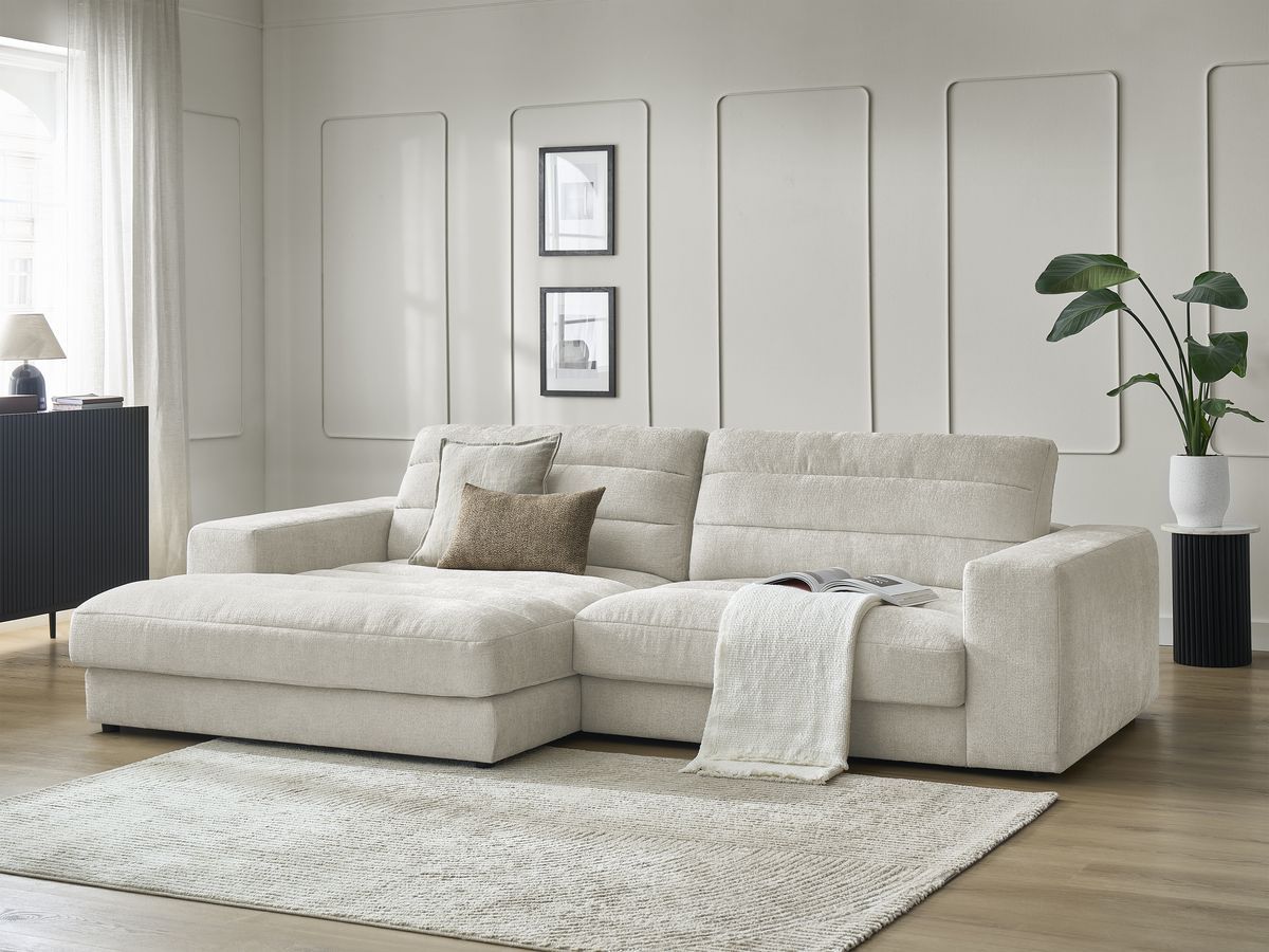 Sierra - Fixed Corner Sofa - Textured Fabric - Left-Hand Corner
