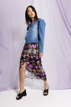 The Cicely Red Lys Black Skirt